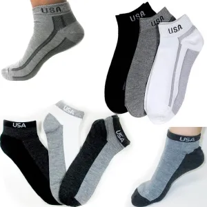 3 Pairs Ankle Crew Men Women Socks Low Cut Crew Sports Running Cycling Sz 10-13