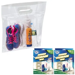 6PC Large Storage Bags Clear Zippered 15x17 Strong Resealable Clothes Organizer