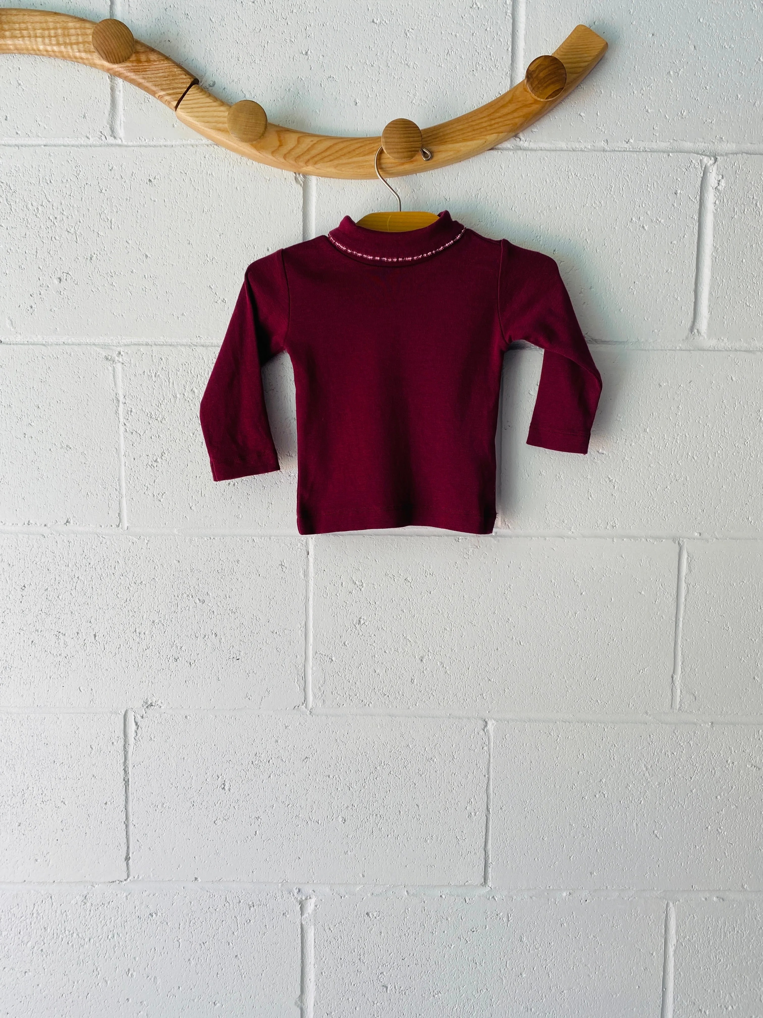 Jacadi Burgundy Turtleneck, 6 months